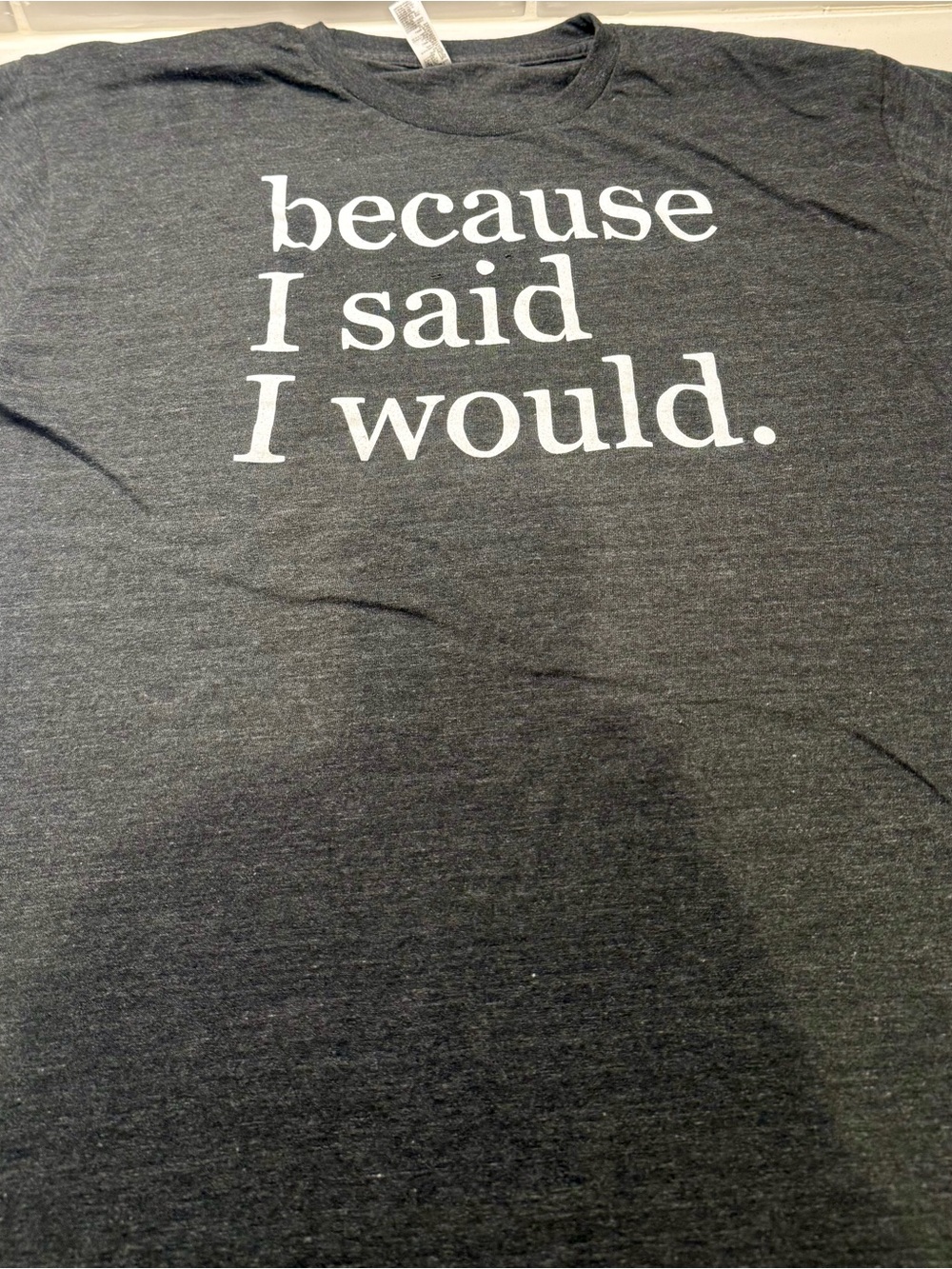 American Apparel Charcoal Graphic Tee with White Text